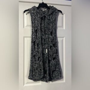 Love Culture Black & White Marled Knit cardigan is a size Large.